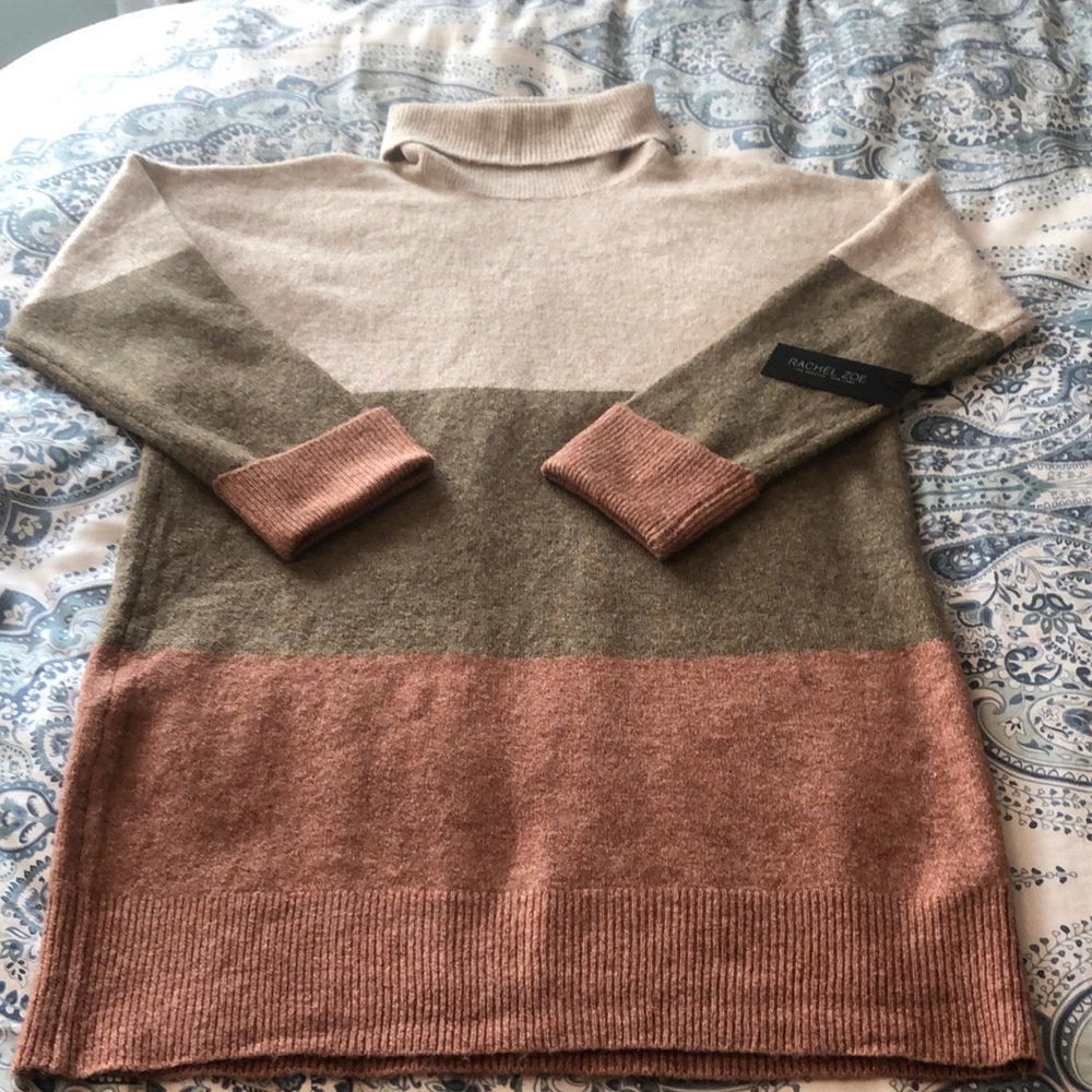NWT Rachel Zoe Color Block Tunic Length Sweater